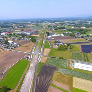 東九州自動車道　野方インター付近～菱田地区空撮